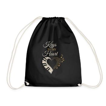 Classical Pianist Piano Life Music Recital - Drawstring Bag - black - Front