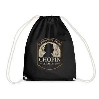 Classical Pianist Piano Life Music Recital - Drawstring Bag - black - Front