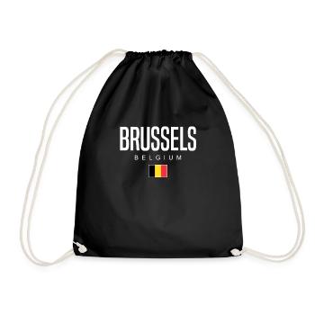 Brussels Belgium - Drawstring Bag - black - Front