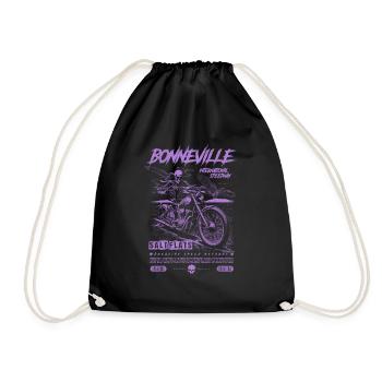 Bonneville Salzwüste Motorrad Vintage Biker - Turnbeutel - Schwarz - Vorne