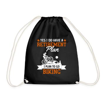 Mountain Bike Retirement Plan Design - Drawstring Bag - black - Front