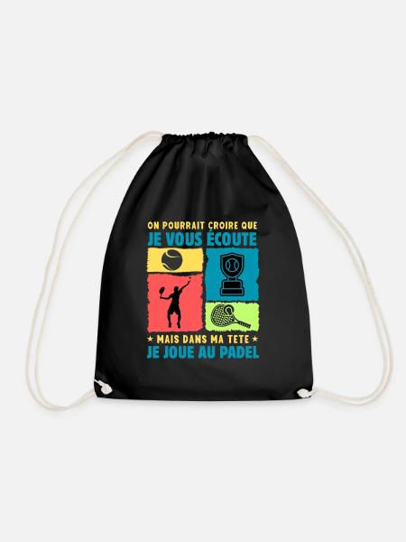passion padel raquette padel humour padeliste - Sac de sport léger - noir