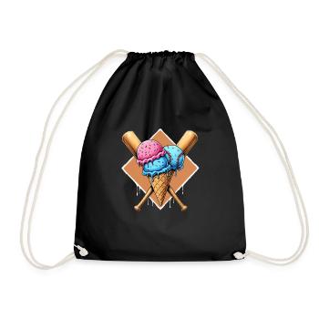 Baseball Baseball Bat - Drawstring Bag - black - Front