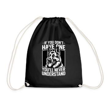 German Shepherd Design Dogs Love - Drawstring Bag - black - Front