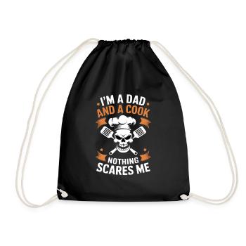 Funny Father Cook Saying for Chef Dad - Drawstring Bag - black - Front