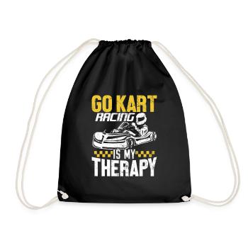 Go Kart est ma thérapie drôle de petites voitures de sport - Sac de sport léger - noir - Devant