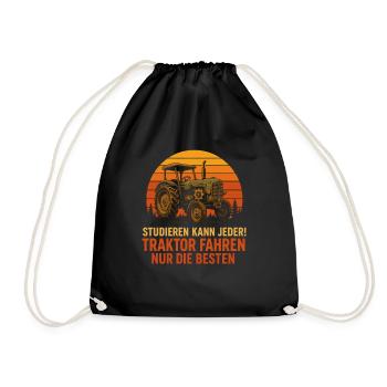 Only the best can study tractor driving - Drawstring Bag - black - Front