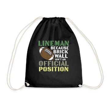 Lineman Football Wall Joke Design - Drawstring Bag - black - Front