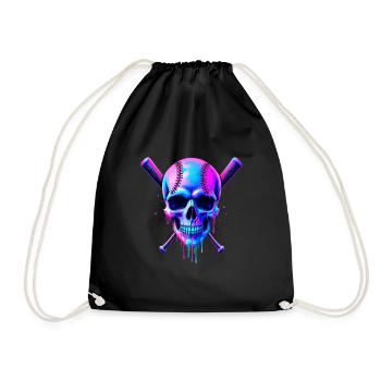 Baseball Skull Batte de Baseball - Sac de sport léger - noir - Devant