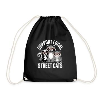 Support Local Street Cats Cool Style - Turnbeutel - Schwarz - Vorne