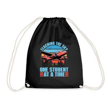 Flight Instructor Teaching The Sky Flight Lesson - Turnbeutel - Schwarz - Vorne
