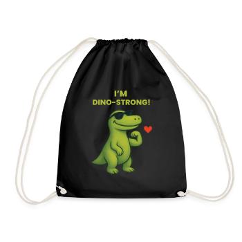 I'm Dino-Strong Kindergartenabschluss - Turnbeutel - Schwarz - Vorne