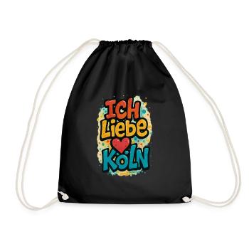 I love Cologne – Three words, one feeling. - Drawstring Bag - black - Front