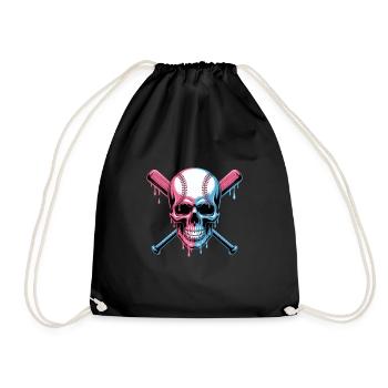 Baseball Skull Batte de Baseball - Sac de sport léger - noir - Devant