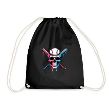 Baseball Skull Batte de Baseball - Sac de sport léger - noir - Devant