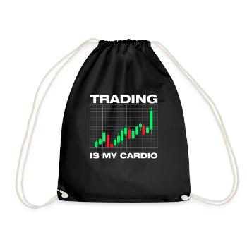 Trading is my cardio Stock Market Stock Market Trader - Drawstring Bag - black - Front