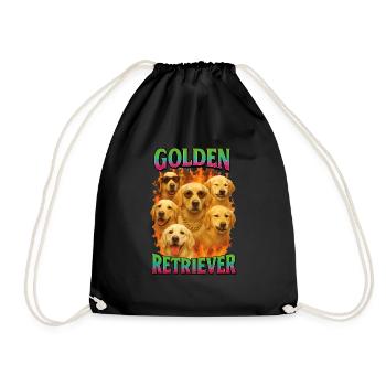 Golden Retriever - Turnbeutel - Schwarz - Vorne