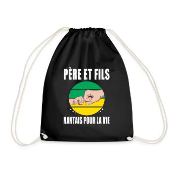 père et fils papa nantais nantes fête des pères - Sac de sport léger - noir - Devant