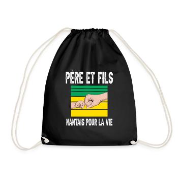 père et fils papa nantes nantais fête des pères - Sac de sport léger - noir - Devant