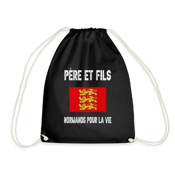 père et fils papa normand normandie - Sac de sport léger - noir - Devant