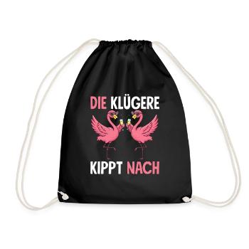 The smarter one tips over to Malle girls JGA Flamingo - Drawstring Bag - black - Front