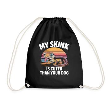 Skink fans against dog owners - Drawstring Bag - black - Front