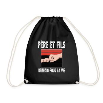 père et fils papa rennais rennes supporter - Sac de sport léger - noir - Devant