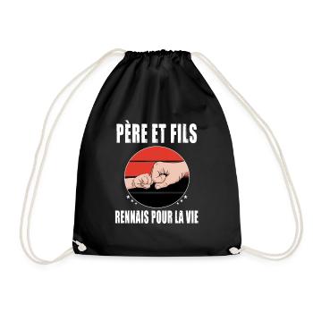 père et fils papa rennes rennais fête des pères - Sac de sport léger - noir - Devant
