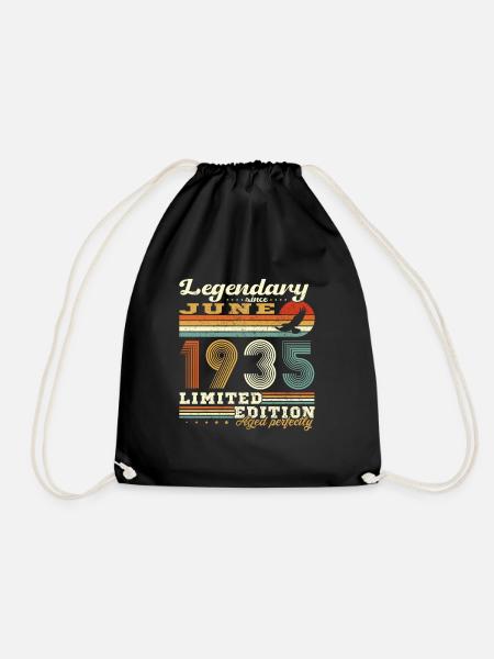 Juin 1935 Vintage Anniversaire Cadeau Rétro - Sac de sport léger - noir