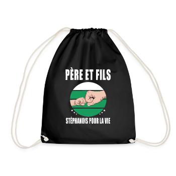 père et fils papa saint étienne stéphanois - Sac de sport léger - noir - Devant
