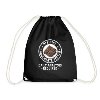 Chocolate Saying Chocolate Heart Chocolate Love - Drawstring Bag - black - Front