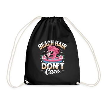 Chemise d’été flamant rose avec dicton - Sac de sport léger - noir - Devant