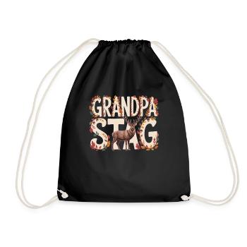 Stolzer Hirsch – Geschenk für Großvater - Turnbeutel - Schwarz - Vorne