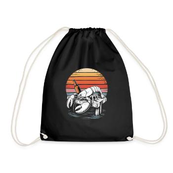 Lobster and beer - Drawstring Bag - black - Front