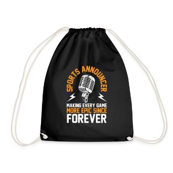 Funny Sports Announcer - Drawstring Bag - black - Front