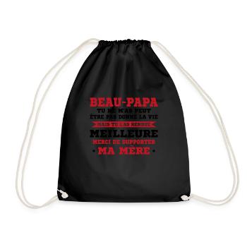 Step-dad not given life but made better - Drawstring Bag - black - Front