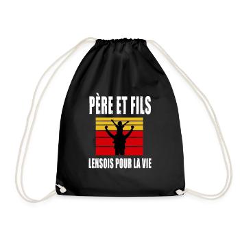 père et fils papa supporter lensois lens - Sac de sport léger - noir - Devant