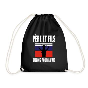 père et fils papa supporter lillois lille - Sac de sport léger - noir - Devant