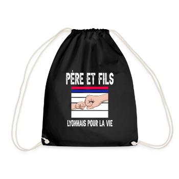 père et fils papa supporter lyonnais lyon - Sac de sport léger - noir - Devant