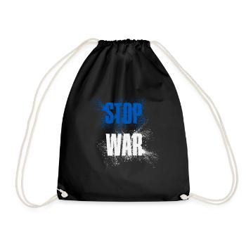 STOP WAR – NO WAR – PEACE – National Colors Israel - Drawstring Bag - black - Front