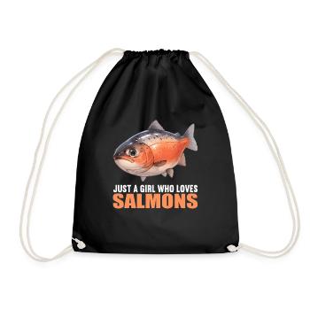 Lachse Lachs - Turnbeutel - Schwarz - Vorne