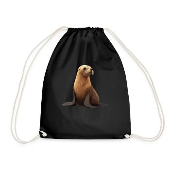 Sea Lions Sea Lion - Drawstring Bag - black - Front