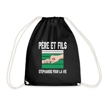 père et fils supporter stéphanois saint étienne - Sac de sport léger - noir - Devant