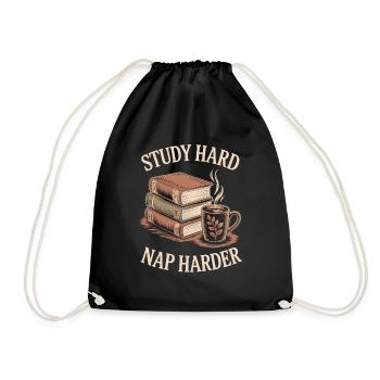 Café, Étude, Chemise de nuit - Sac de sport léger - noir - Devant