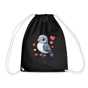 Dove full of love - Drawstring Bag - black - Front