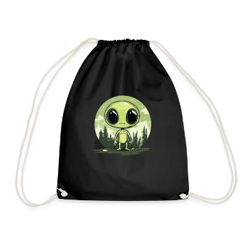 Alien in the forest - Drawstring Bag - black - Front
