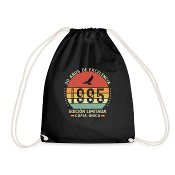 30 Jahre 1995 Vintage Jubiläumsgeschenk - Turnbeutel - Schwarz - Vorne