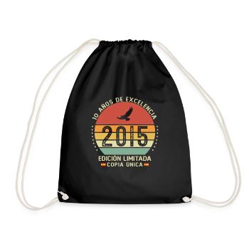 10 Years 2015 Vintage Anniversary Gift - Drawstring Bag - black - Front