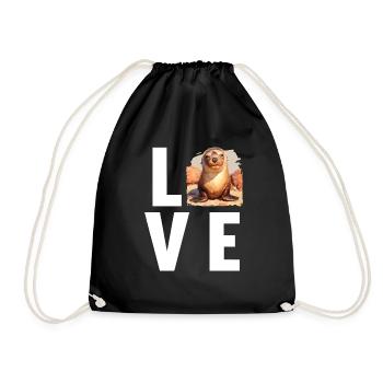 Sea Lions Sea Lion - Drawstring Bag - black - Front