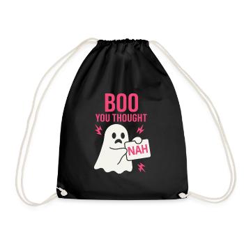 Anti -halloween sarcastic creepy - Drawstring Bag - black - Front